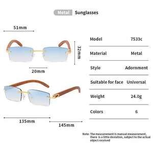 Rectangle Sunglasses for Men/Women Small Rimless Square Shade Eyewear  Sunglasses For Men Super Clear Rimless Sunglasses  Classic Driving Square Sunglasses