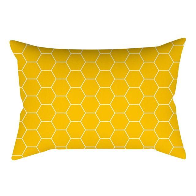Rectangle Yellow Pillow Case Sofa Car Seat Cushion Cover Home Textile Modern Decorative Geometric Outdoor Pillow Cushion Covers Case For Couch Living Room Fashion Pillowcase 30x50CM