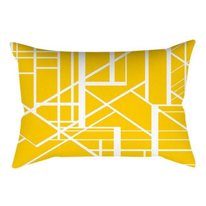 Rectangle Yellow Pillow Case Sofa Car Seat Cushion Cover Home Textile Modern Decorative Geometric Outdoor Pillow Cushion Covers Case For Couch Living Room Fashion Pillowcase 30x50CM