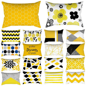 Rectangle Yellow Pillow Case Sofa Car Seat Cushion Cover Home Textile Modern Decorative Geometric Outdoor Pillow Cushion Covers Case For Couch Living Room Fashion Pillowcase 30x50CM