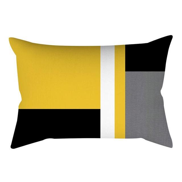 Rectangle Yellow Pillow Case Sofa Car Seat Cushion Cover Home Textile Modern Decorative Geometric Outdoor Pillow Cushion Covers Case For Couch Living Room Fashion Pillowcase 30x50CM