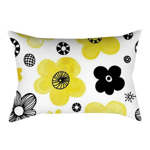 Rectangle Yellow Pillow Case Sofa Car Seat Cushion Cover Home Textile Modern Decorative Geometric Outdoor Pillow Cushion Covers Case For Couch Living Room Fashion Pillowcase 30x50CM