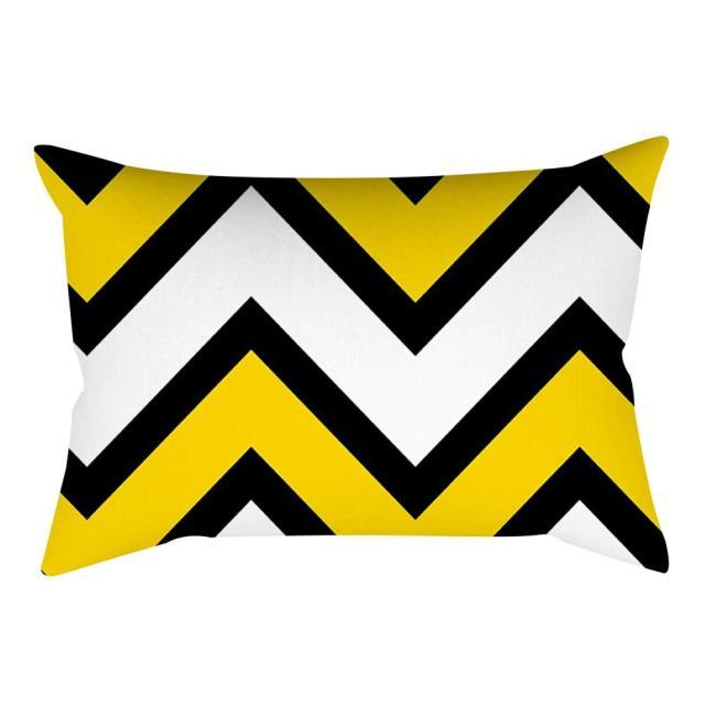 Rectangle Yellow Pillow Case Sofa Car Seat Cushion Cover Home Textile Modern Decorative Geometric Outdoor Pillow Cushion Covers Case For Couch Living Room Fashion Pillowcase 30x50CM