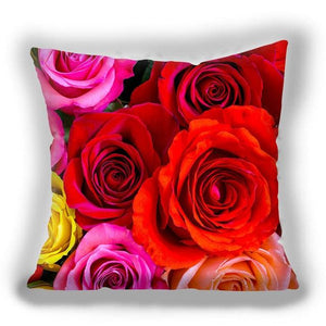 Red Flower Cushion Pillow Covers Love Pillow Covers Decorative Linen Square Couple Cushion Cases Home Decor Polyester Throw Pillow Case Super Soft Short Plush Cushion Cover Festive Home Decorative Cushions 45X45CM