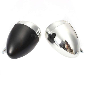 Retro Bicycle Retro Headlight Waterproof Perspective Strong Body Warning Safety Headlight Classical Cool Silver/Black Cycling Bicycle Headlight Retro Front Vintage Bike Light Night Riding Safety Head Lamp
