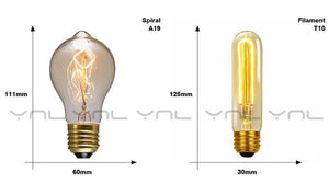 Retro Edison Bulb ST64 A19 T45 G80 G95 G125 Incandescent Light Bulb E27 220V 40W filament bulb lighting tubes Edison