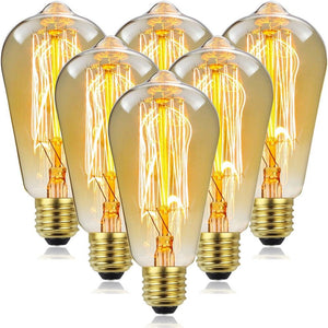 Retro Edison Light Bulb Filament Incandescent Ampoule Bulbs Antique Vintage Style Light Amber Warm Dimmable Vintage Edison Light Bulb For Table Lamp Restaurant Home Office