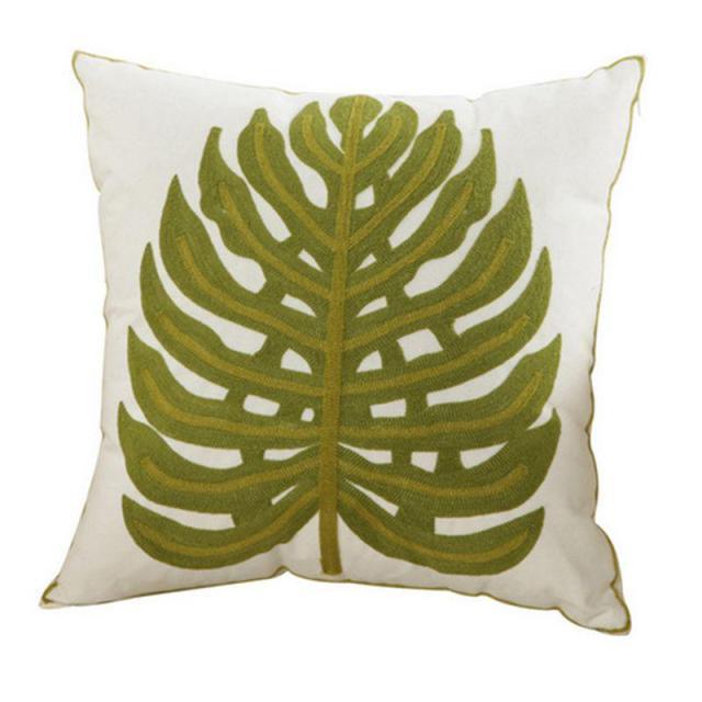 100% Cotton Embroidery Flower Pattern Pillow Cover Home Decoration Sofa Cushion Cover Housewarming Gift Pillow Case Decorative Embroidered Pillow Cover Handmade Cotton Cover For Throw Pillows Beautiful Modern Floral Patterns 45x45cm