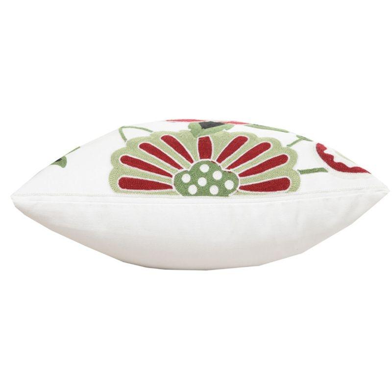 100% Cotton Embroidery Flower Pattern Pillow Cover Home Decoration Sofa Cushion Cover Housewarming Gift Pillow Case Decorative Embroidered Pillow Cover Handmade Cotton Cover For Throw Pillows Beautiful Modern Floral Patterns 45x45cm