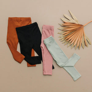 Ribbed Bamboo Leggings for Kids - Multiple Colors