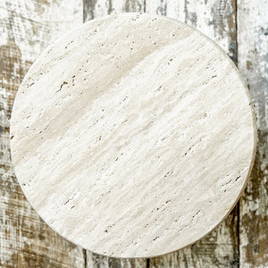 Stone Top Wood Round Decorative Risers, Set of Two