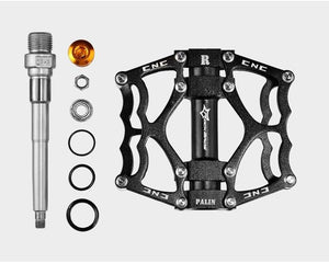 Road Bike Pedals Aluminum Alloy Anti-slip Bicycle Pedals Hollow-Carved Design Pedals Bicycle Accessories Mountain Bike Pedals Flat Bicycle Pedals Platform Cycling Sealed Bearing Aluminum Pedals For Mountain Bike