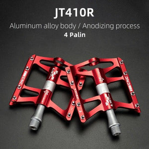 Road Bike Pedals Aluminum Alloy Anti-slip Bicycle Pedals Hollow-Carved Design Pedals Bicycle Accessories Mountain Bike Pedals Flat Bicycle Pedals Platform Cycling Sealed Bearing Aluminum Pedals For Mountain Bike