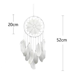 Romantic Dream Catcher Tree of Life Brown Native Handmade Traditional Dream Catcher Yin Yang 50" Long Home Decoration Feather Dream-catcher For Bedroom Wall Hanging Home Decor Wedding Party Blessing Gift