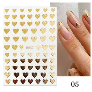 Rose Gold Star 3D Nail Stickers Silver Black White Star Heart Transfer Stickers for Nails DIY Decals Manicures Decoration Tips Nail Art Decals Water Transfer Nail Decals Sticker For Pretty Girl Self-Adhesive Nail Decals Designer Nail Stickers for Acrylic
