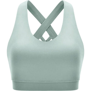 RUNNING GIRL Criss-Cross Back Padded Strappy Sports Bra