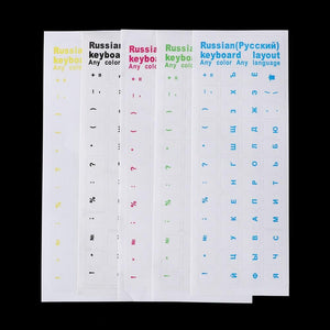 Russian Letters Transparent PVC Keyboard Stickers Waterproof Self-adhesive Multicolor Cover Sticker Keyboard Protector Stickers