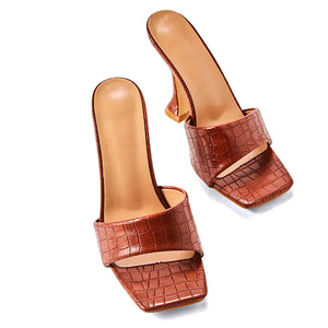 Korean Women's Slippers with High-Heeled Wine Glass Design