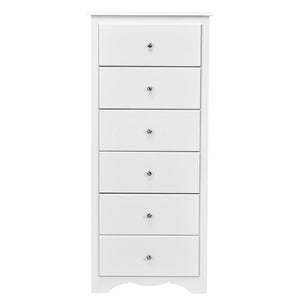 6 Drawers Chest Dresser Clothes Storage Bedroom Furniture Cabinet-White