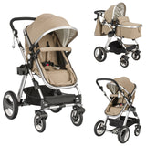 Folding Aluminum Baby Stroller Baby Jogger with Diaper Bag-Blue