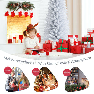 7 Feet Unlit Artificial Slim Christmas Pencil Tree with Metal Stand-7 ft