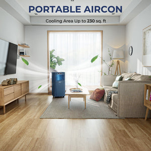 8000BTU 3-in-1 Portable Air Conditioner with Remote Control-White