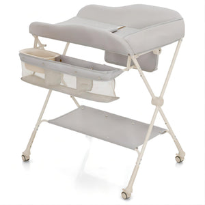 Baby Diaper Changing Table with Water Basin Wheel-Green