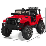 12V Kids Remote Control Riding Truck Car with LED Lights-Black