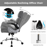 Adjustable Swivel Office Chair with High Back and Flip-up Arm for Home and Office-Beige