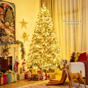 6 Feet Pre-lit Snow Flocked Hinged Christmas Tree with 928 Tips and Metal Stand-6 ft