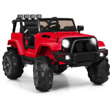 12V Kids Remote Control Riding Truck Car with LED Lights-Black