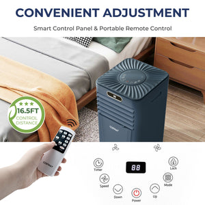 8000BTU 3-in-1 Portable Air Conditioner with Remote Control-White