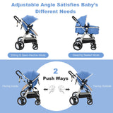 Folding Aluminum Baby Stroller Baby Jogger with Diaper Bag-Blue