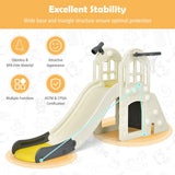 6-In-1 Large Slide for Kids Toddler Climber Slide Playset with Basketball Hoop-Blue