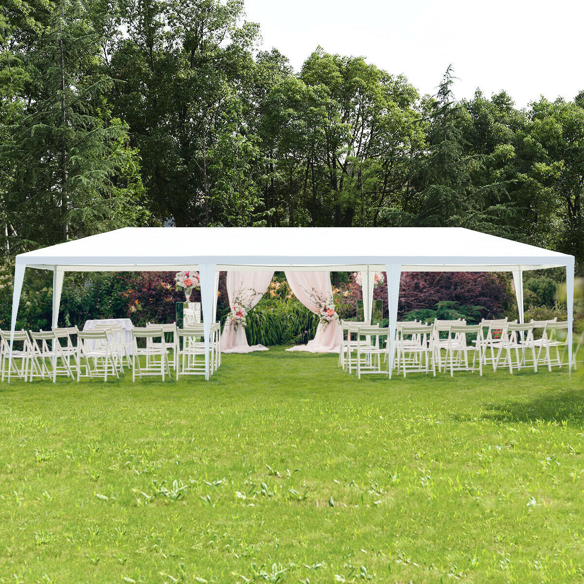 10 x 30 Feet Gazebo Canopy Tent with Connection Stakes and Wind Ropes by DirectDeals