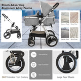 Folding Aluminum Baby Stroller Baby Jogger with Diaper Bag-Blue