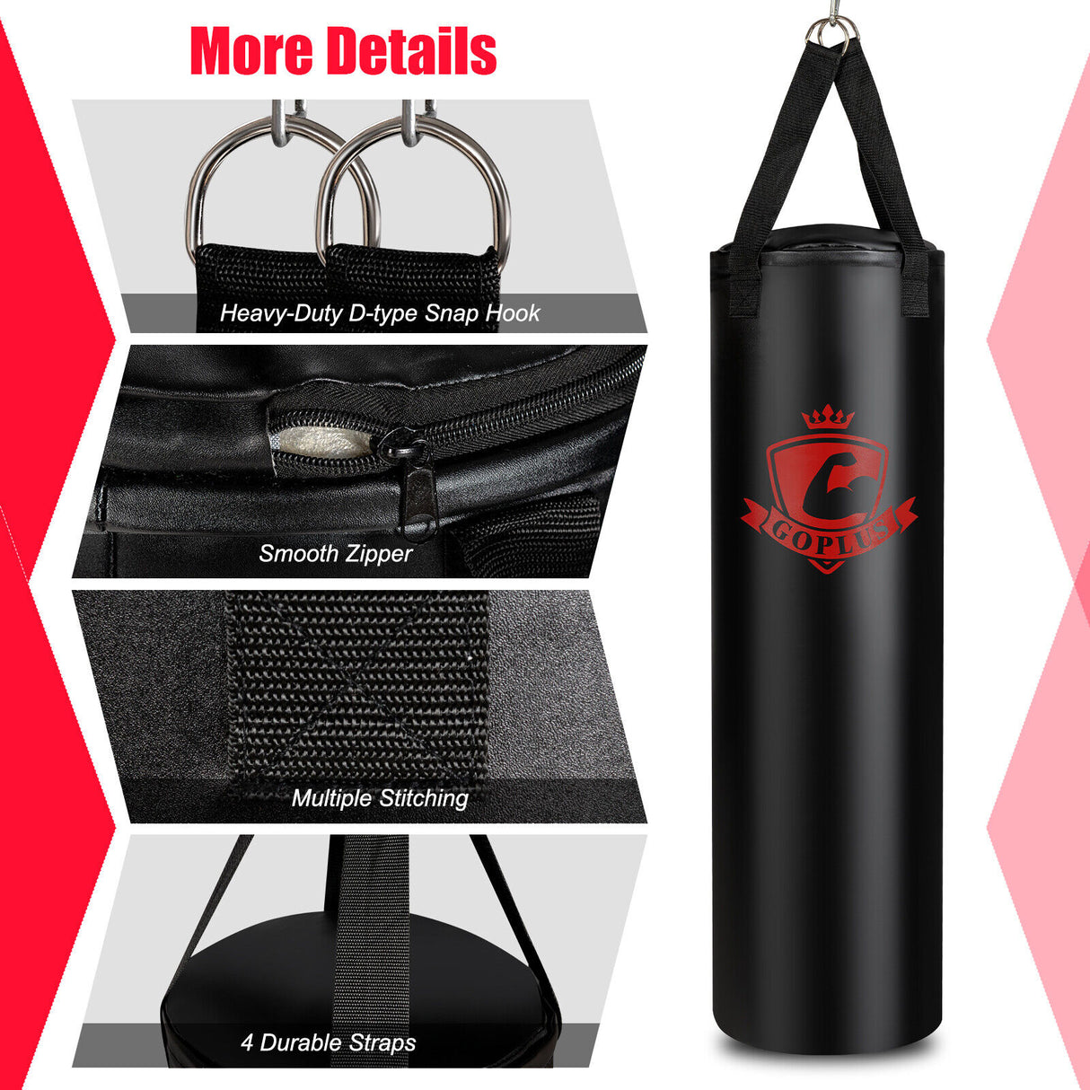 Filled Punching Bag Set for Adults- 56 lbs