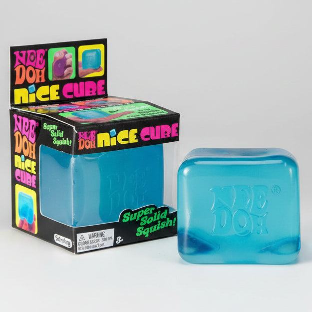 Schylling Nee-Doh Nice Cube Super Solid Squish: Blue Cube