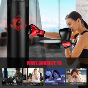 Filled Punching Bag Set for Adults- 56 lbs