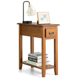 End Table Bedside Sofa End Table Narrow Nightstand with Wooden Legs