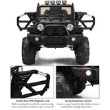 12V Kids Remote Control Riding Truck Car with LED Lights-Black