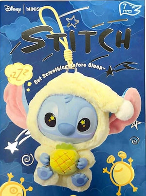 [In Stock] MINISO Stitch Eat Something Before Sleep Plush Keychain Blind Box