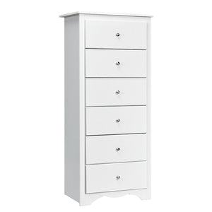 6 Drawers Chest Dresser Clothes Storage Bedroom Furniture Cabinet-White