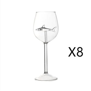 Shark Inside Red Wine Glass