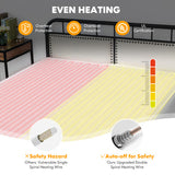 Safe Electric Heated Mattress Pad with 4 Size 8 Temperature 10-Hour Timer-King Size