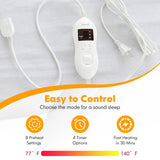 Safe Electric Heated Mattress Pad with 4 Size 8 Temperature 10-Hour Timer-King Size