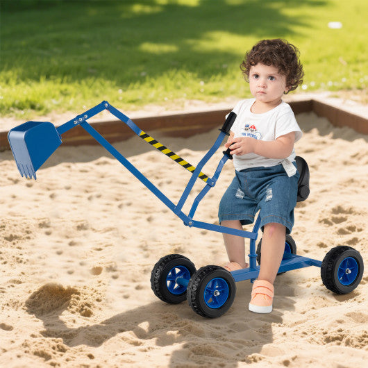Sand Digger for Kids with 2-Handed Controls and Flexible Shovel-Blue