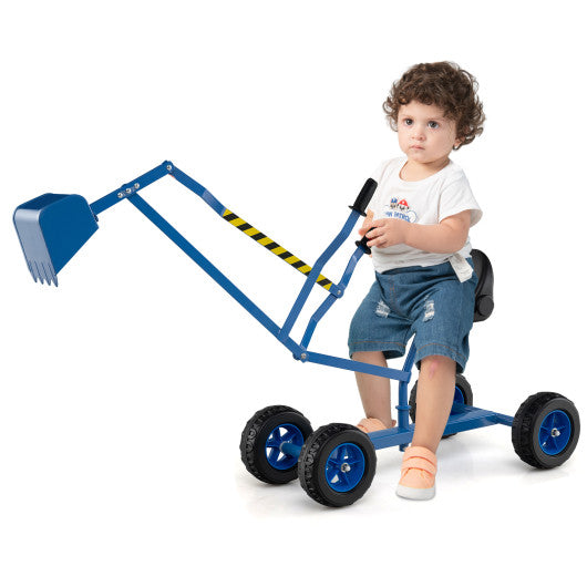 Sand Digger for Kids with 2-Handed Controls and Flexible Shovel-Blue