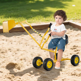 Sand Digger for Kids with 2-Handed Controls and Flexible Shovel-Yellow
