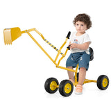 Sand Digger for Kids with 2-Handed Controls and Flexible Shovel-Yellow